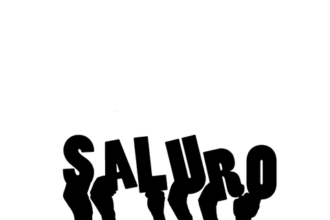 Transparent hands with saluro text illustration for communication