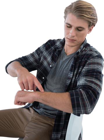 Man Pointing at Imaginary Watch Transparent Background - Download Free Stock Videos Pikwizard.com