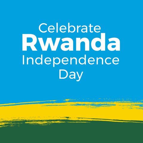 Rwanda independence day celebration with national colors design