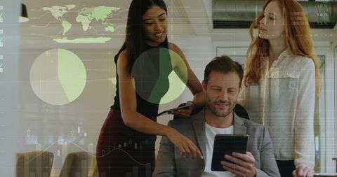 Diverse Team Collaborating on Business Data Solutions