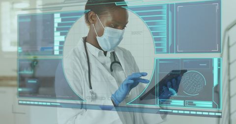 Doctor Analyzing Futuristic Interface Data in Medical Environment - Download Free Stock Images Pikwizard.com