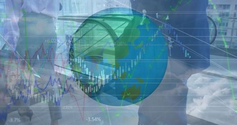 Global Digital Interface with Business Data and People - Download Free Stock Images Pikwizard.com