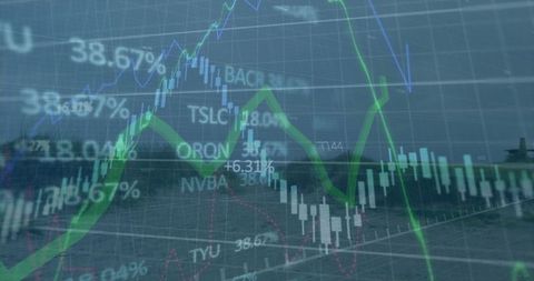 Financial market analysis concept with stock exchange data