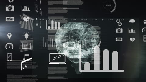 Digital Interface with Rotating Transparent Human Brain