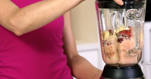 Healthy Fruit Smoothie Preparation at Home