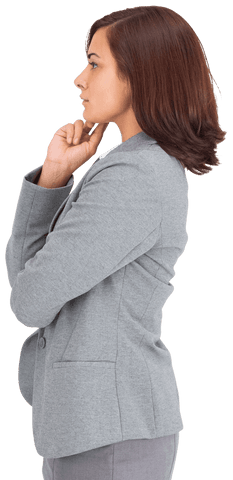 thoughtful hispanic businesswoman in gray suit transparent background - Download Free Stock Videos Pikwizard.com