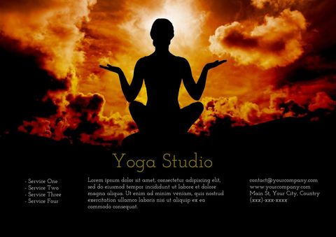 Sunset Yoga Silhouette Promoting Peace and Tranquility