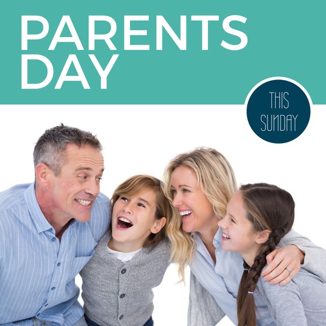 Happy Family Embracing for Parents Day Celebration - Download Free Stock Templates Pikwizard.com