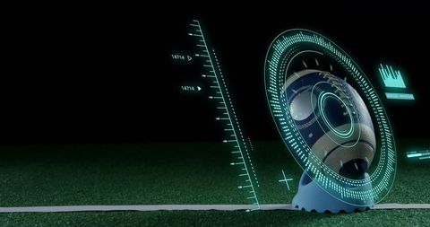 Rugby ball with high-tech digital interface display