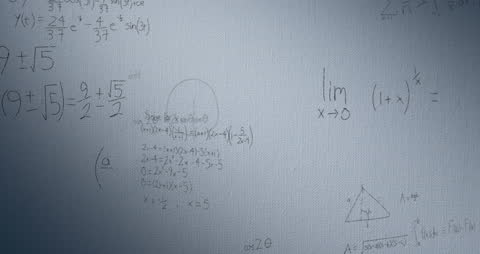 Mathematical Equations on Whiteboard Background
