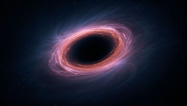 Glowing Accretion Disk Around Supermassive Black Hole in Space