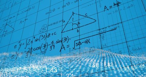 abstract geometry and math concepts on blue digital background - Download Free Stock Images Pikwizard.com