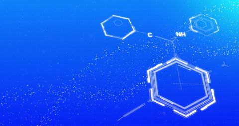 digital chemical structures on blue background - Download Free Stock Images Pikwizard.com