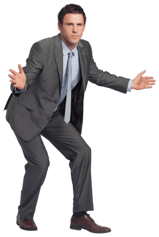 Businessman Stance Transparent Office Attire