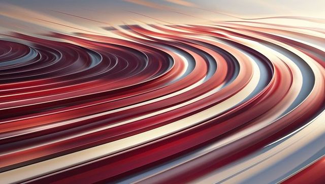 Dynamic Flowing Metallic Ribbons with Glossy Abstract Design