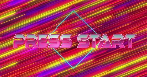 Retro Neon 'Press Start' Gaming Interface Design - Download Free Stock Images Pikwizard.com