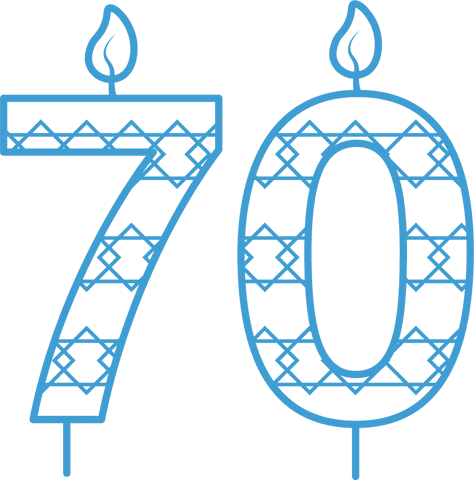 blue 70 birthday candle with pattern on transparent background - Download Free Stock Videos Pikwizard.com
