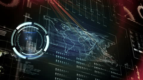 Futuristic Global Digital Data Analysis Interface