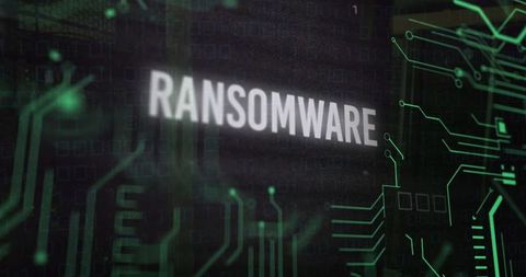 Ransomware threat against digital network background