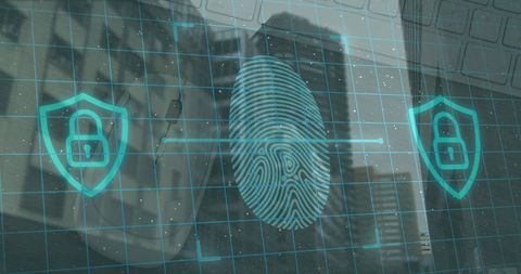 Fingerprint Scanning Technology Over Urban Background - Download Free Stock Images Pikwizard.com