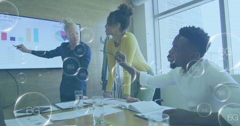 6G Technology Concept with Diverse Business Team Collaboration