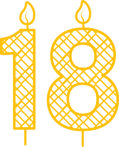 transparent 18th birthday candle outline illustration - Download Free Stock Videos Pikwizard.com