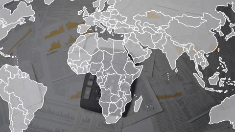 Global Business Data Processing with World Map Overlay