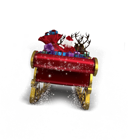Santa Claus in Red Sleigh with Presents on Transparent Background - Download Free Stock Videos Pikwizard.com