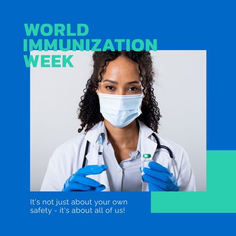 Doctor Promoting Vaccination During World Immunization Week - Download Free Stock Templates Pikwizard.com