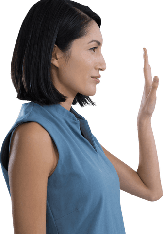 Transparent Interface Interaction by Businesswoman - Download Free Stock Videos Pikwizard.com