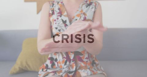 Woman disinfecting hands during covid-19 pandemic for health protection