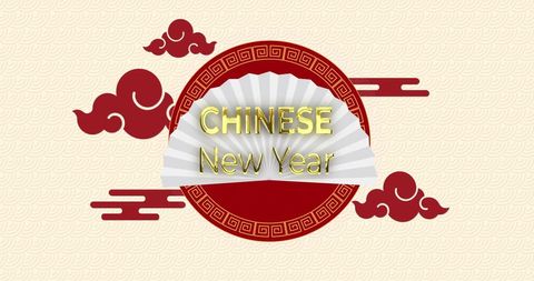 Chinese new year greeting with traditional patterns