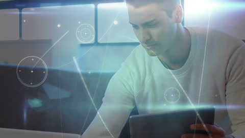 Young Professional Using Technology with Virtual Connection