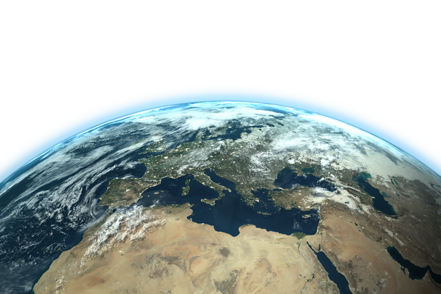 Transparent Space View Highlighting Earth's Atmosphere and Continents - Download Free Stock Videos Pikwizard.com