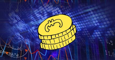 Cryptocurrency concept on digital financial background