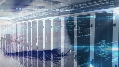 Futuristic Data Security Visual with Eye and Server Technology