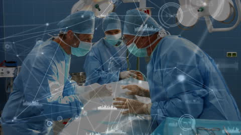 Surgeons Collaborating with Innovative Medical Technology in Operating Room