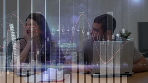Stressed Students Analyzing Financial Data with Projection