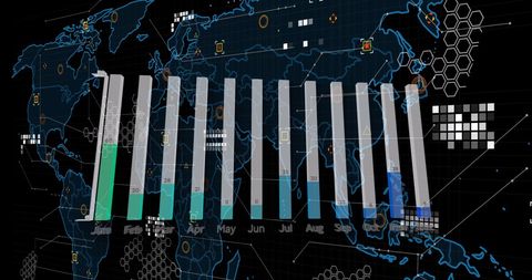 Digital Data Processing and Global Statistics Visualization - Download Free Stock Images Pikwizard.com