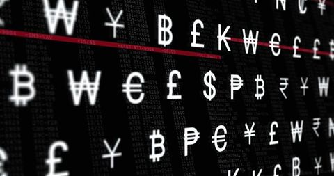 Digital Currency Symbols on Data Processing Background - Download Free Stock Images Pikwizard.com