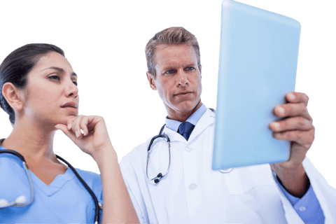 Transparent Medical Professionals Using Digital Tablet Collaboratively - Download Free Stock Videos Pikwizard.com