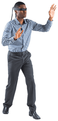transparent blindfolded businessman navigating unseen challenges - Download Free Stock Videos Pikwizard.com