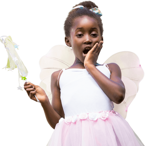 young girl in fairy costume expressing surprise transparent background - Download Free Stock Videos Pikwizard.com