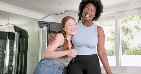Diverse Women Exercising Fitness Celebration