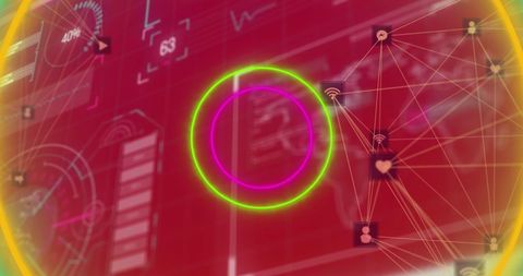 Futuristic Data Processing with Neon Elements - Download Free Stock Images Pikwizard.com