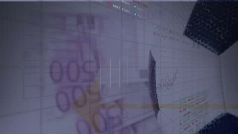 Digital Interface Overlay with Football and Data Elements