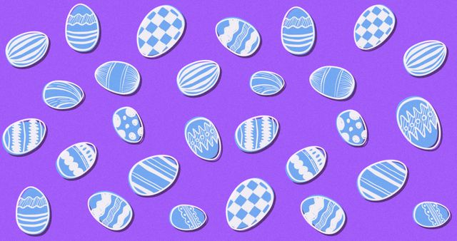 Patterned Blue Easter Eggs on Purple Background - Download Free Stock Images Pikwizard.com