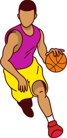 cartoon basketball player dribbling with transparent background - Download Free Stock Videos Pikwizard.com