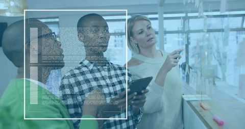 Modern Office Team Collaborating with Digital Interface