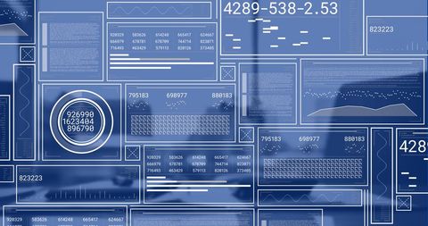 Digital Financial Data Overlay with Office Background